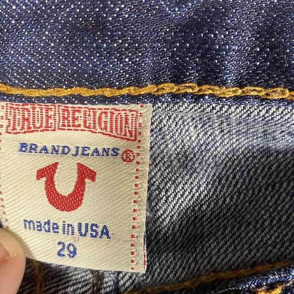 True Religion Jeans Women's Johnny Big T 29x25 Straight Denim Short Low‎ Rise - Picture 7 of 11